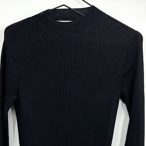 Musier Paris Darc Black Midi Ribbed Dress - Picture 4 of 8